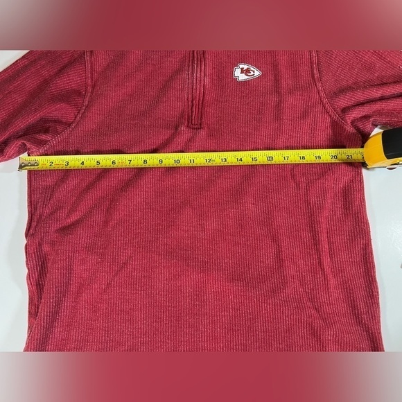 Boxercraft Y2K red ribbed pullover 1/4 zip Kansas City Chiefs comfy sz M relaxed - Picture 6 of 7